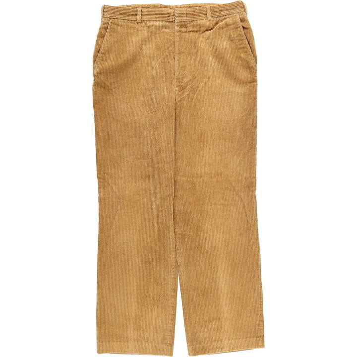 90'S Lands' End Wide-Rib Corduroy Pants, Made in USA, Men's, Vintage, Size 34 cotton brown type Vintage Second Hand