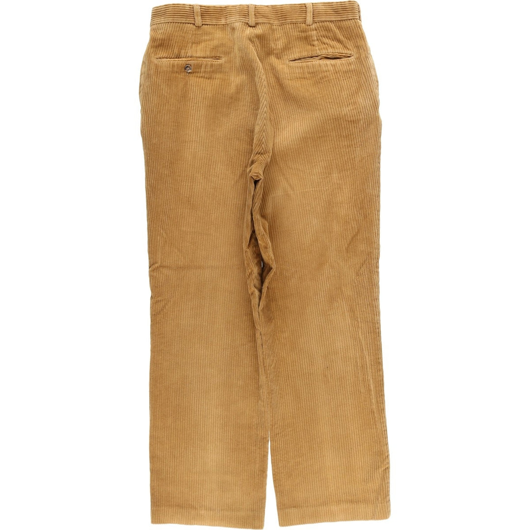 90'S Lands' End Wide-Rib Corduroy Pants, Made in USA, Men's, Vintage, Size 34 cotton brown type Vintage Second Hand