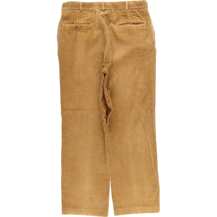 90'S Lands' End Wide-Rib Corduroy Pants, Made in USA, Men's, Vintage, Size 34 cotton brown type Vintage Second Hand