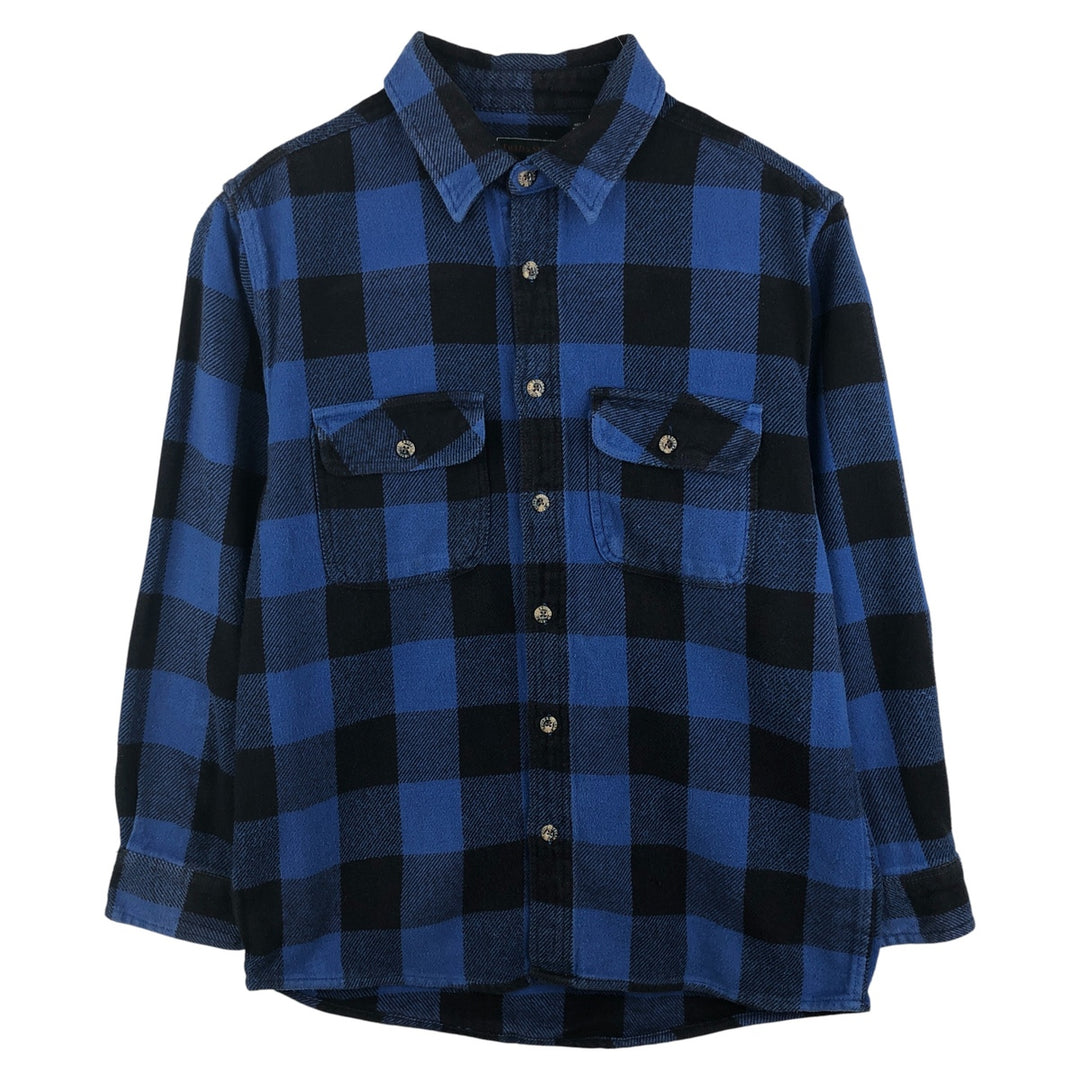 Field and Stream Buffalo Check Long Sleeve Heavy Flannel Check Shirt, Men's Size M cotton blue type Vintage Second Hand