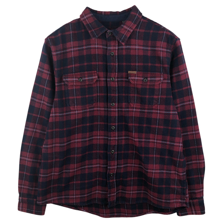 ORVIS Long Sleeve Heavy Flannel Check Shirt, Men's XL cotton red type Vintage Second Hand