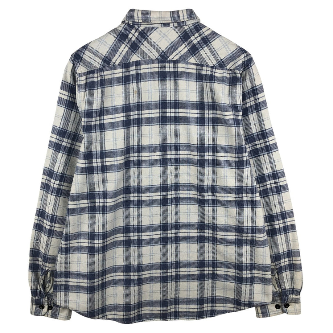 Ralph Lauren DENIM AND SUPPLY Men's Long Sleeve Flannel Check Shirt, Size XXL cotton Navy blue Vintage Second Hand