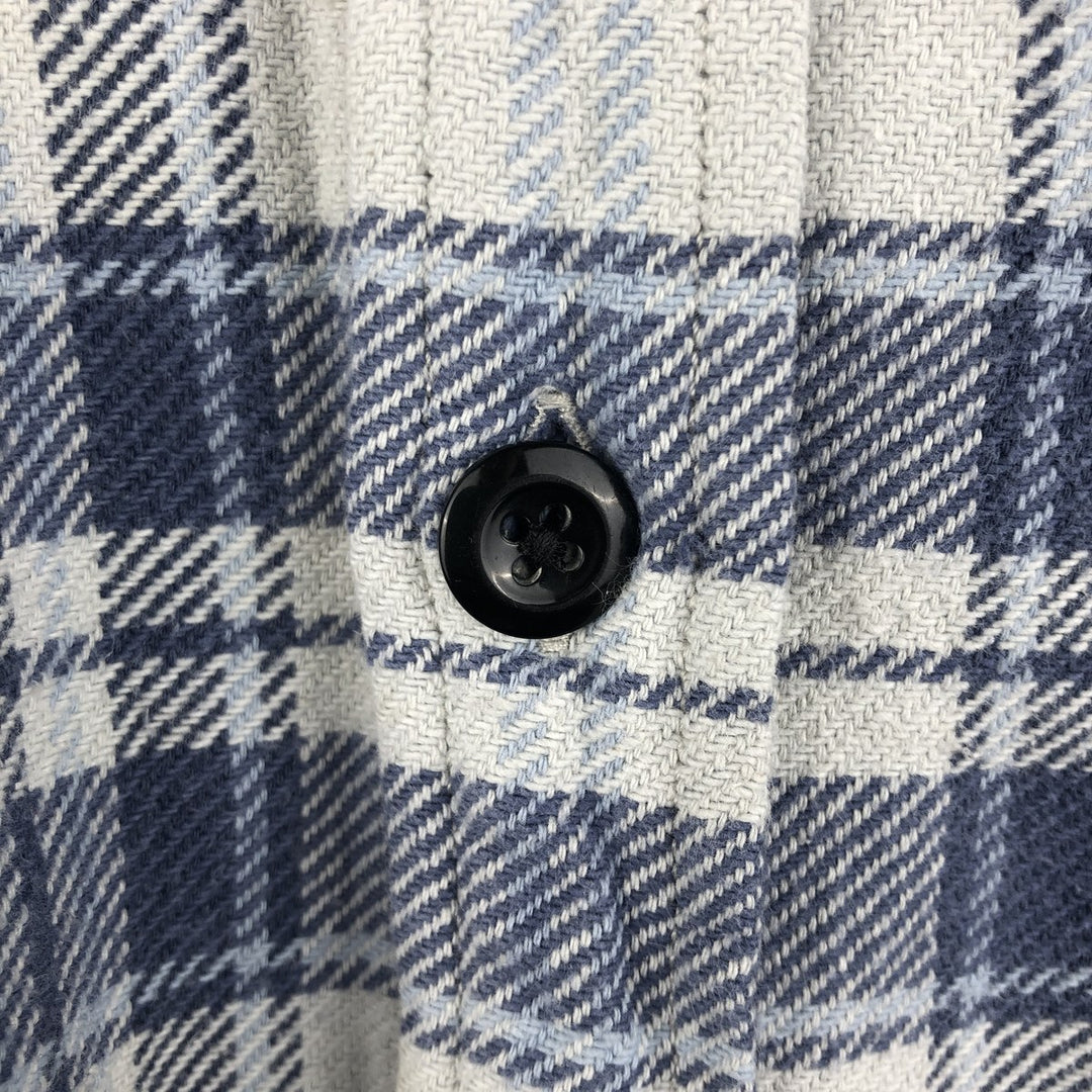 Ralph Lauren DENIM AND SUPPLY Men's Long Sleeve Flannel Check Shirt, Size XXL cotton Navy blue Vintage Second Hand