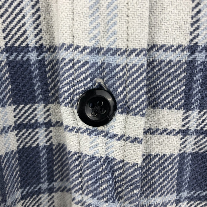 Ralph Lauren DENIM AND SUPPLY Men's Long Sleeve Flannel Check Shirt, Size XXL cotton Navy blue Vintage Second Hand