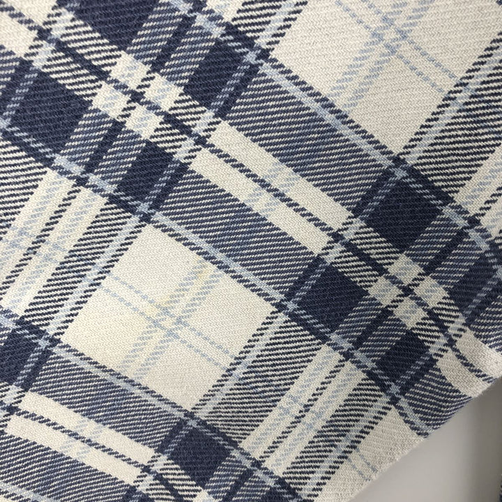 Ralph Lauren DENIM AND SUPPLY Men's Long Sleeve Flannel Check Shirt, Size XXL cotton Navy blue Vintage Second Hand