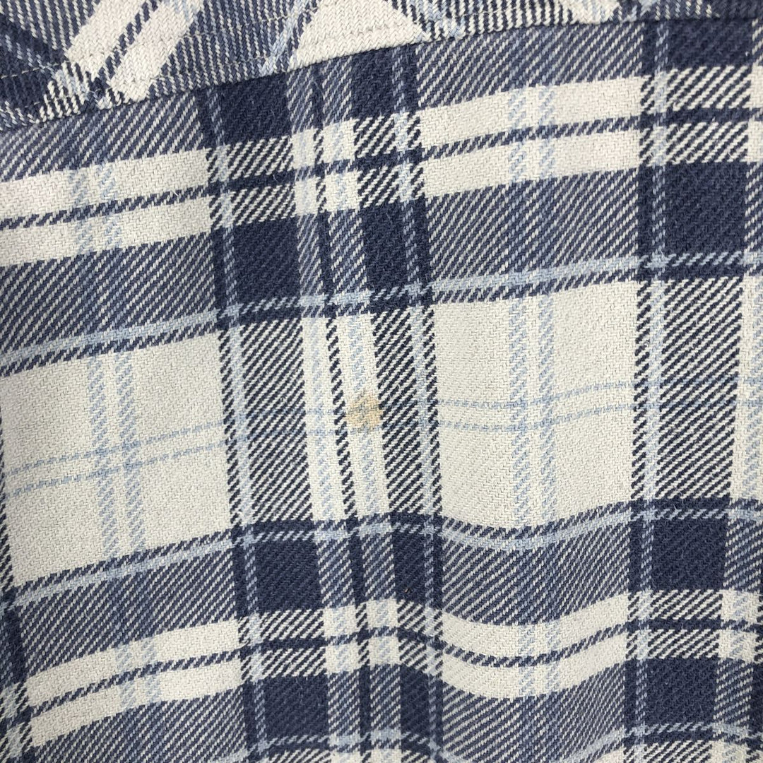 Ralph Lauren DENIM AND SUPPLY Men's Long Sleeve Flannel Check Shirt, Size XXL cotton Navy blue Vintage Second Hand