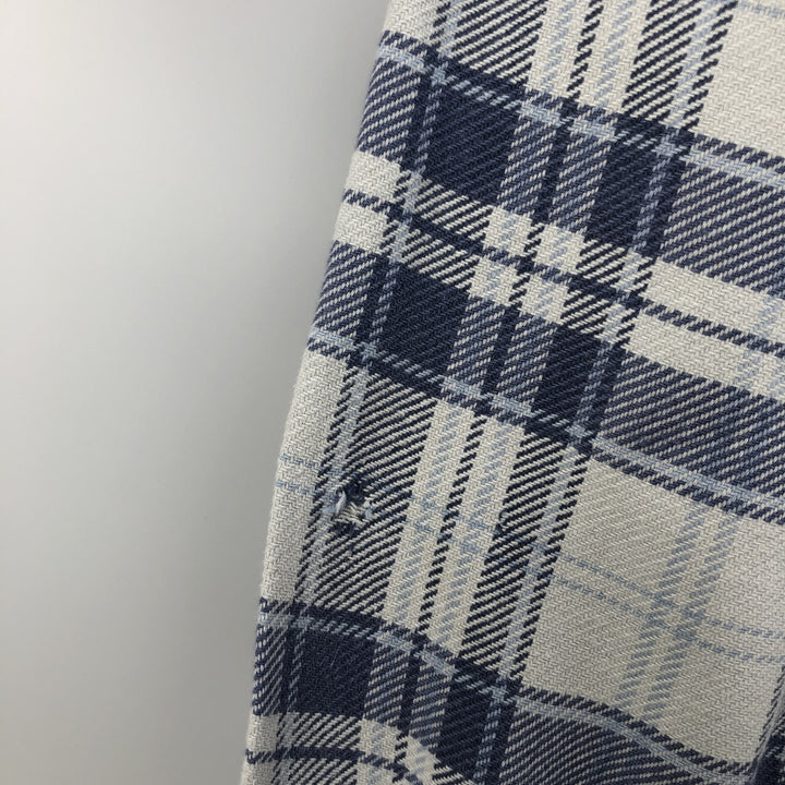 Ralph Lauren DENIM AND SUPPLY Men's Long Sleeve Flannel Check Shirt, Size XXL cotton Navy blue Vintage Second Hand