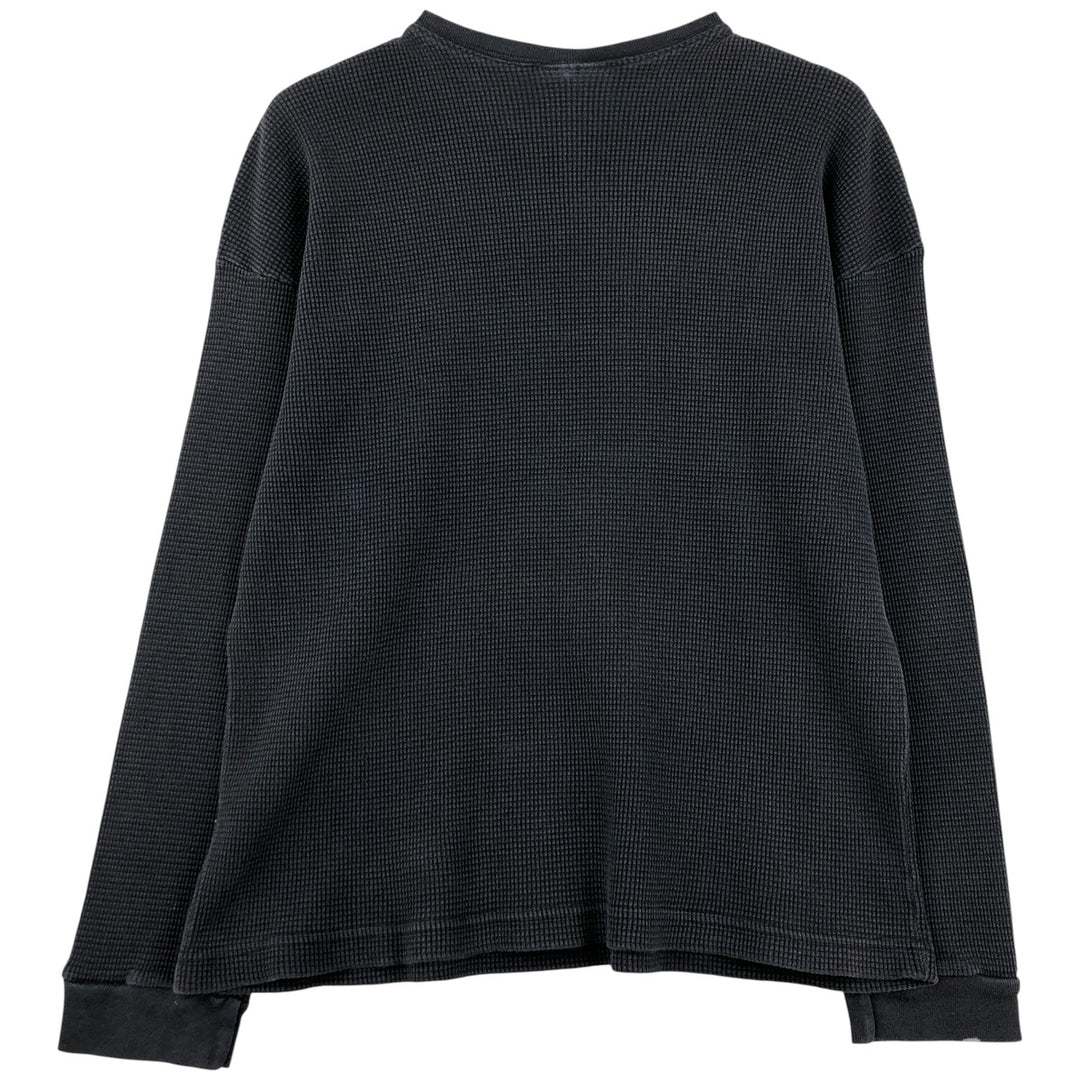 NICE MAN ROLLINS BAND Thermal T-Shirt, Waffle, Made in USA, Men's Size L cotton black type Vintage Second Hand