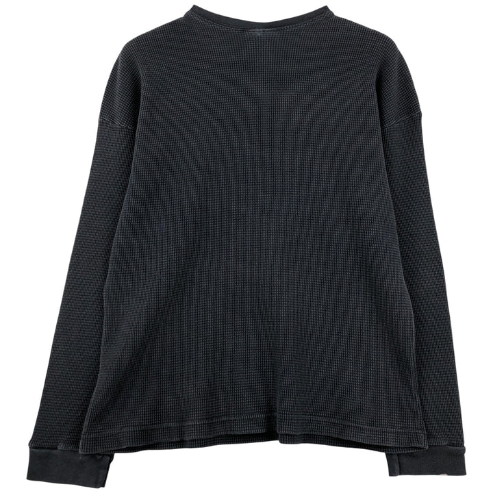 NICE MAN ROLLINS BAND Thermal T-Shirt, Waffle, Made in USA, Men's Size L cotton black type Vintage Second Hand