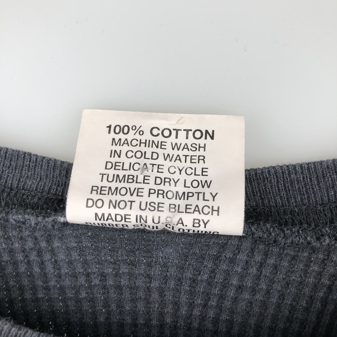 NICE MAN ROLLINS BAND Thermal T-Shirt, Waffle, Made in USA, Men's Size L cotton black type Vintage Second Hand