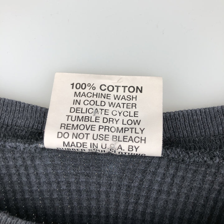 NICE MAN ROLLINS BAND Thermal T-Shirt, Waffle, Made in USA, Men's Size L cotton black type Vintage Second Hand