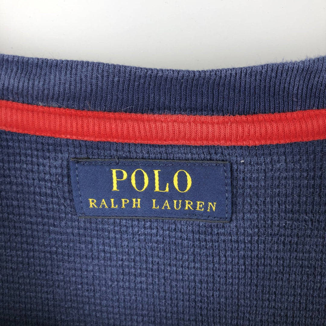 Ralph Lauren POLO RALPH LAUREN Polo Bear Thermal Long T-Shirt, Waffle, Men's Size M unclear navy blue type Vintage Second Hand