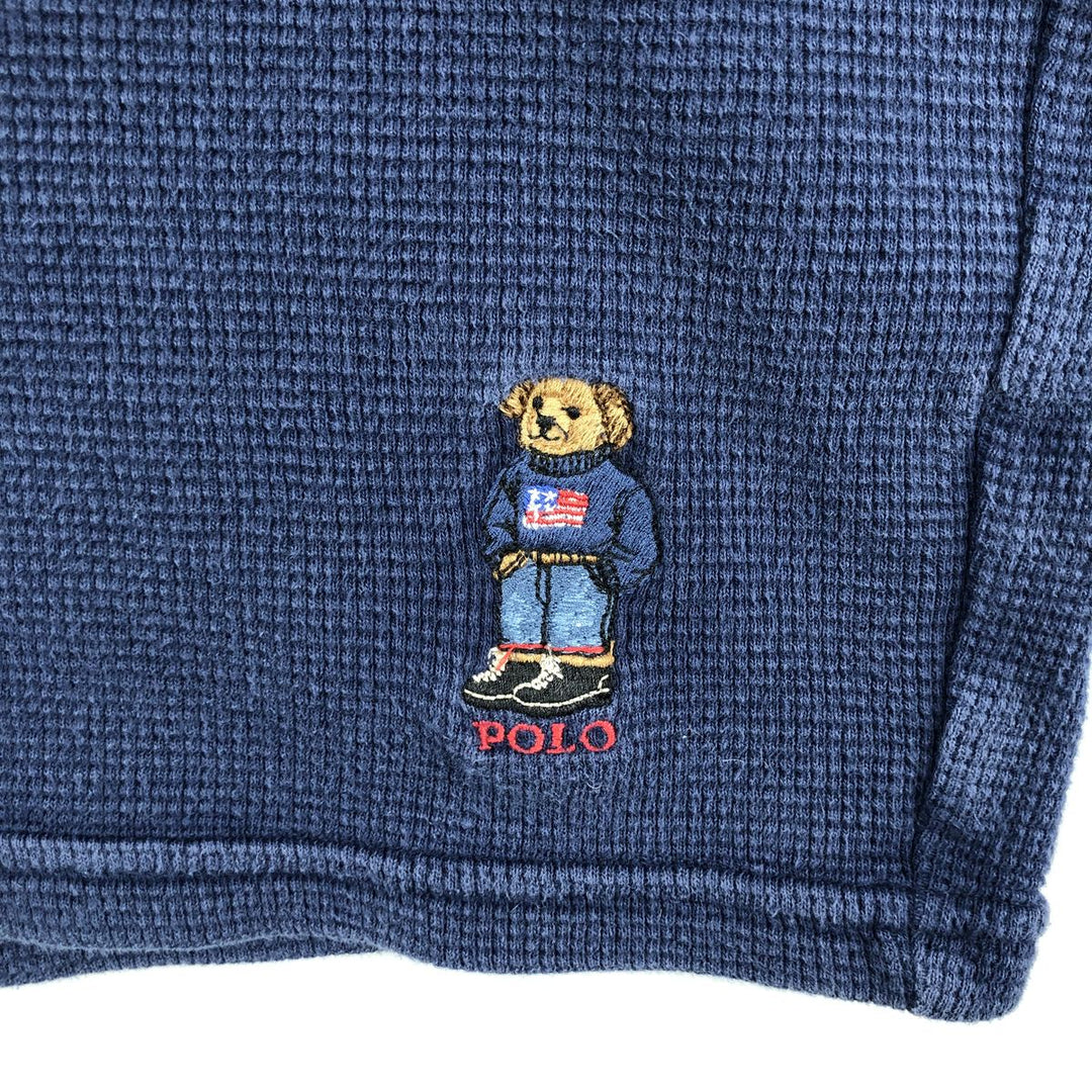 Ralph Lauren POLO RALPH LAUREN Polo Bear Thermal Long T-Shirt, Waffle, Men's Size M unclear navy blue type Vintage Second Hand