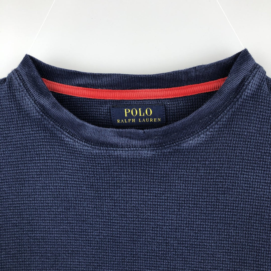 Ralph Lauren POLO RALPH LAUREN Polo Bear Thermal Long T-Shirt, Waffle, Men's Size M unclear navy blue type Vintage Second Hand