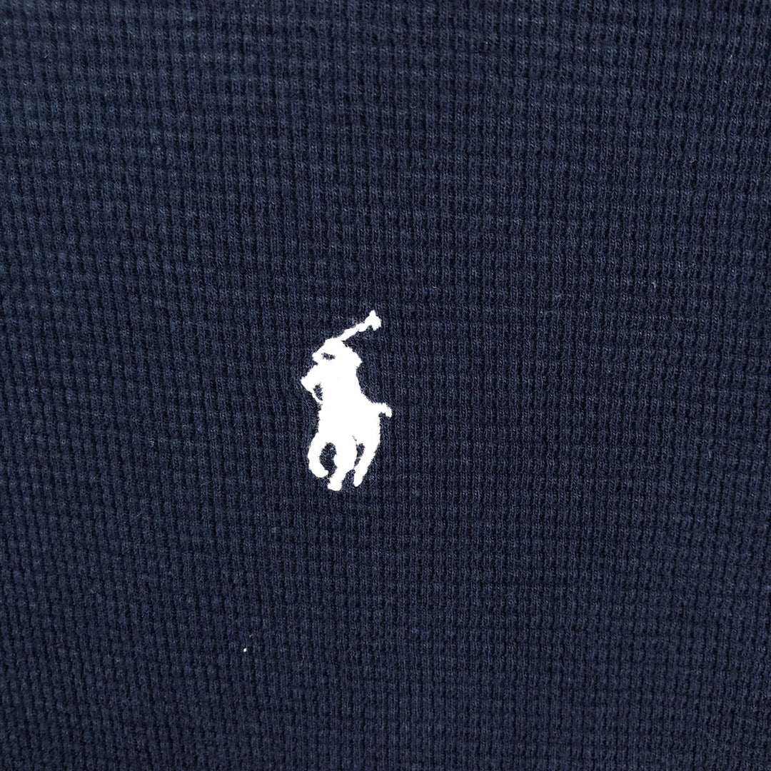 Ralph Lauren POLO RALPH LAUREN SLEEPWEAR Thermal Long T-shirt Waffle Men's L size cotton navy blue type Vintage Second Hand
