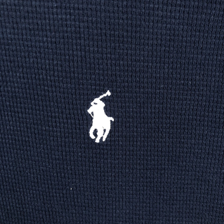 Ralph Lauren POLO RALPH LAUREN SLEEPWEAR Thermal Long T-shirt Waffle Men's L size cotton navy blue type Vintage Second Hand