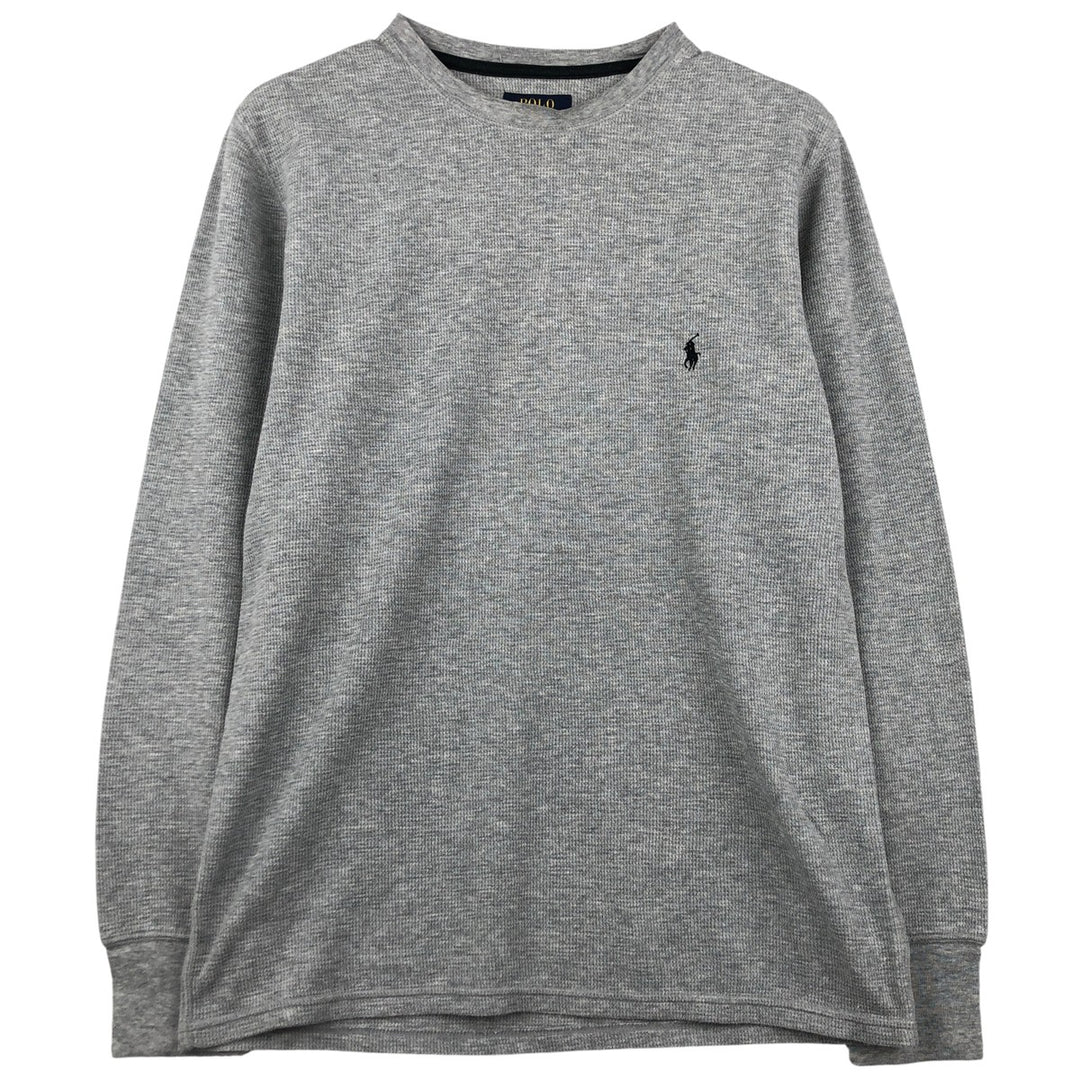 Ralph Lauren POLO RALPH LAUREN SLEEPWEAR Thermal Long T-shirt Waffle Men's M size cotton gray type Vintage Second Hand
