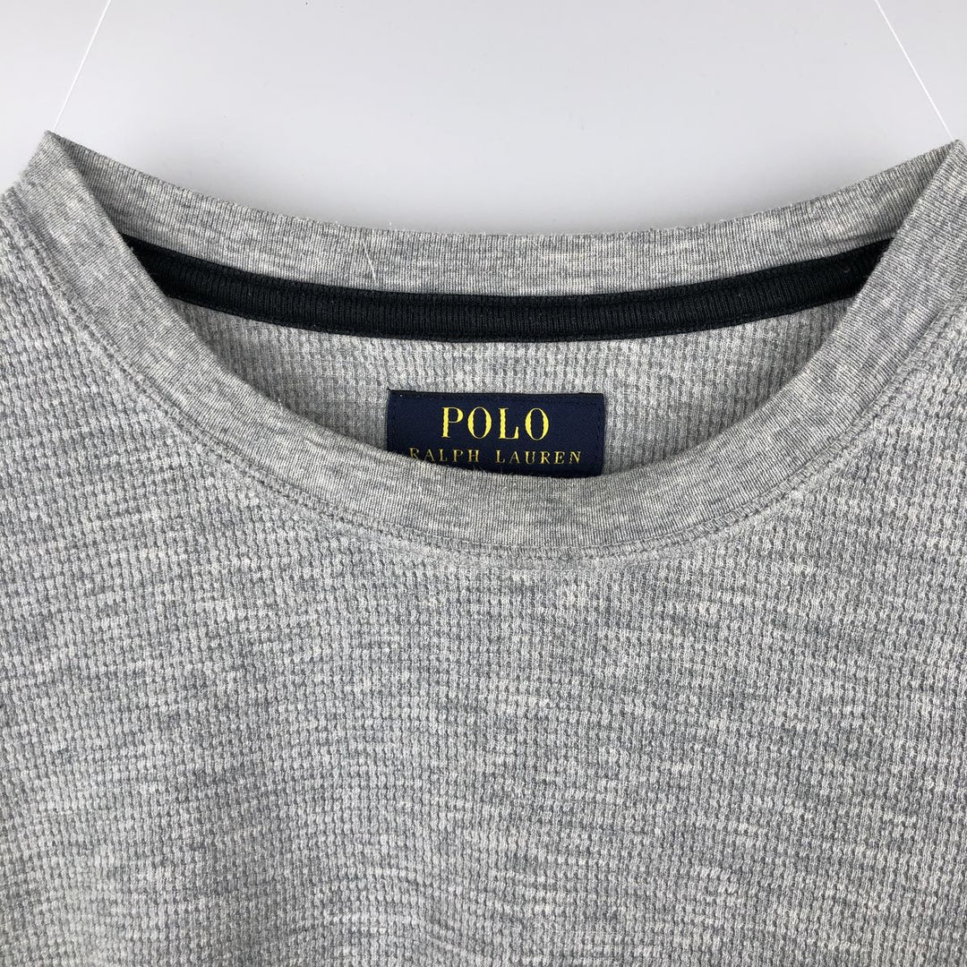 Ralph Lauren POLO RALPH LAUREN SLEEPWEAR Thermal Long T-shirt Waffle Men's M size cotton gray type Vintage Second Hand