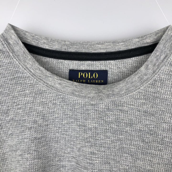 Ralph Lauren POLO RALPH LAUREN SLEEPWEAR Thermal Long T-shirt Waffle Men's M size cotton gray type Vintage Second Hand