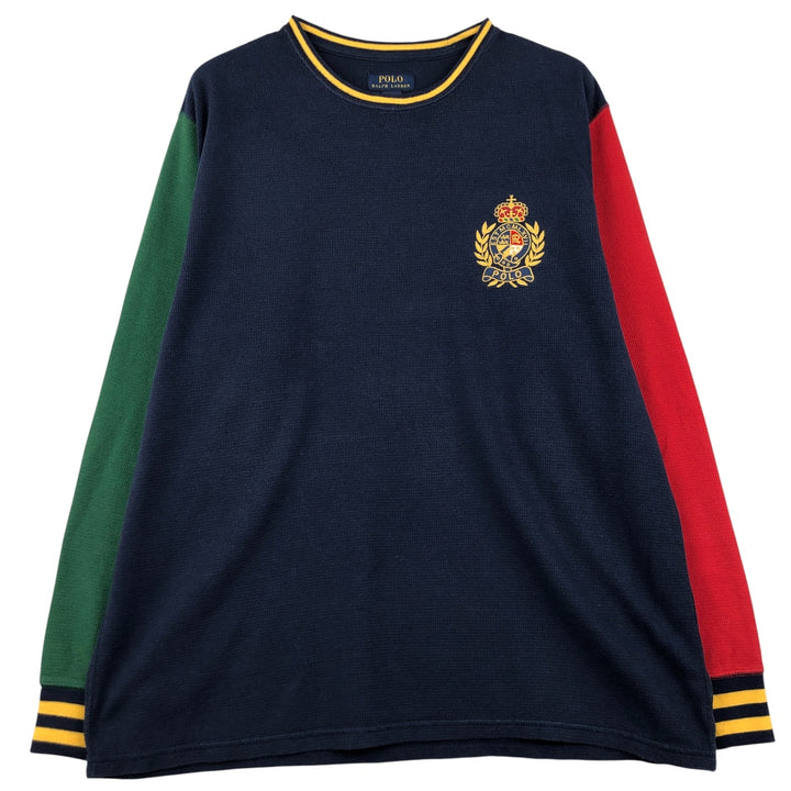 Ralph Lauren POLO RALPH LAUREN SLEEPWEAR Thermal Long T-Shirt, Men's XXL cotton navy blue type Vintage Second Hand