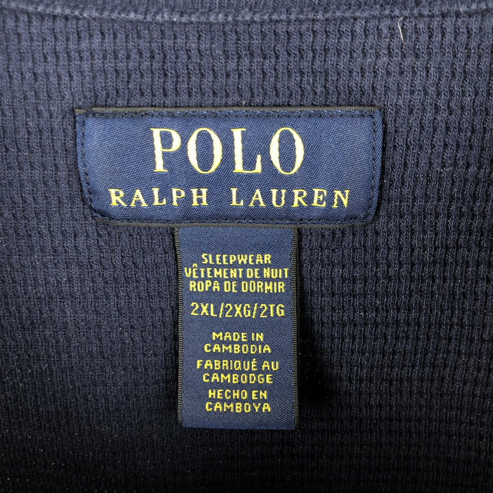 Ralph Lauren POLO RALPH LAUREN SLEEPWEAR Thermal Long T-Shirt, Men's XXL cotton navy blue type Vintage Second Hand