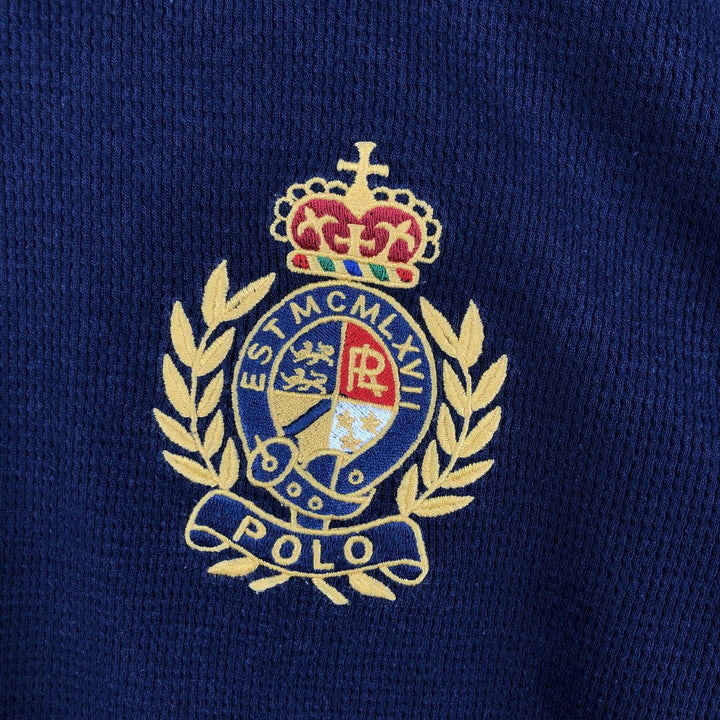 Ralph Lauren POLO RALPH LAUREN SLEEPWEAR Thermal Long T-Shirt, Men's XXL cotton navy blue type Vintage Second Hand