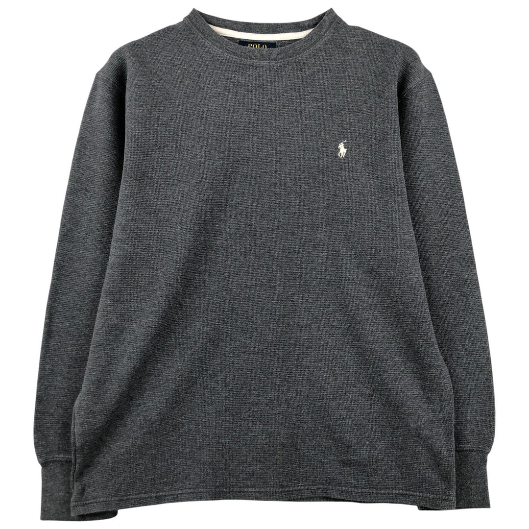 Ralph Lauren POLO RALPH LAUREN Thermal Ron T Waffle Men's L size cotton gray type Vintage Second Hand