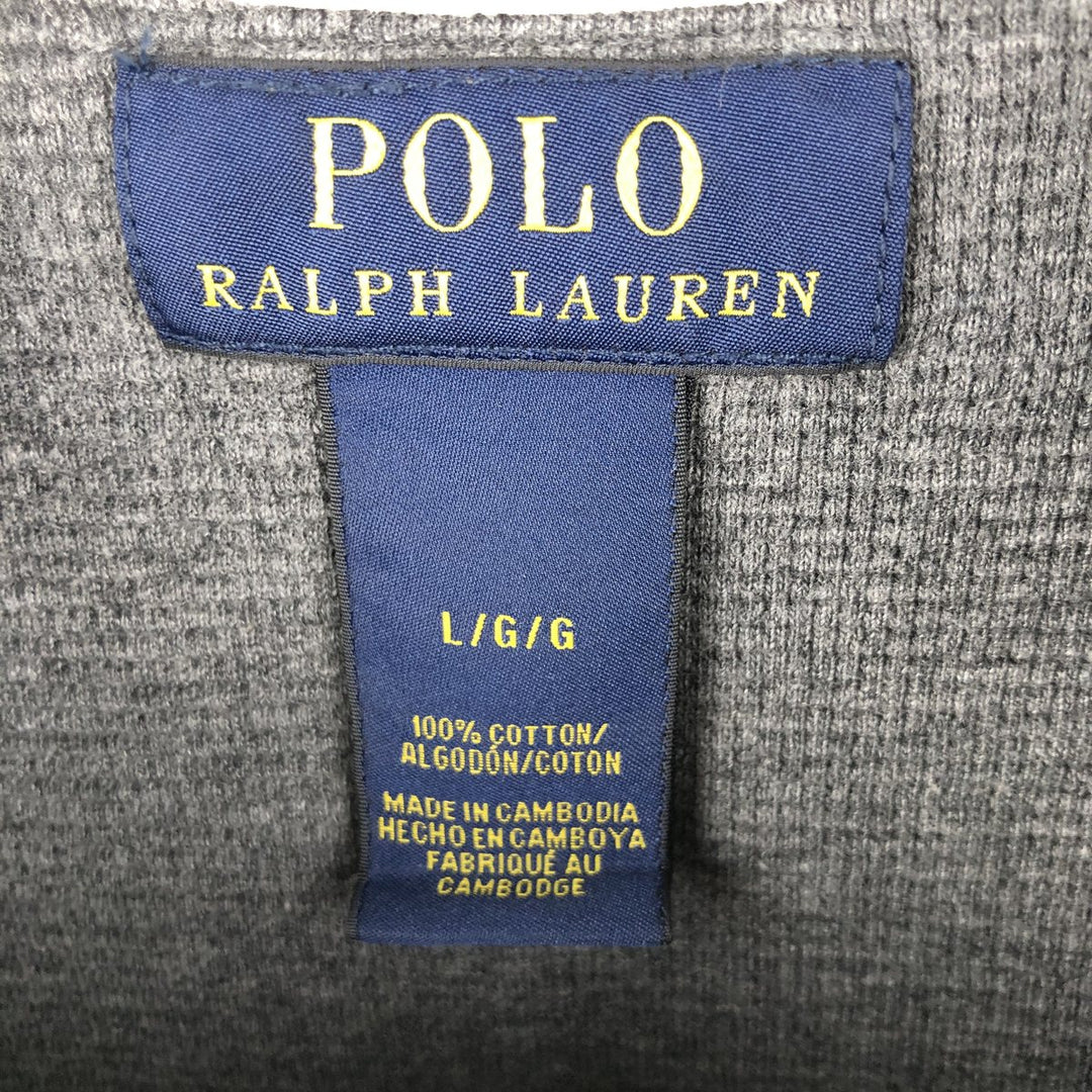 Ralph Lauren POLO RALPH LAUREN Thermal Ron T Waffle Men's L size cotton gray type Vintage Second Hand
