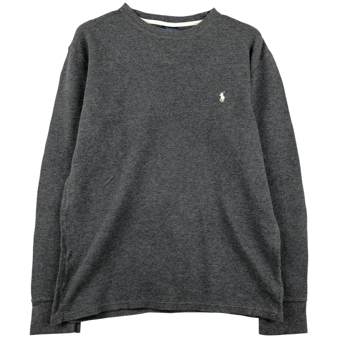 Ralph Lauren POLO RALPH LAUREN SLEEPWEAR Thermal Long T-shirt Waffle Men's L size cotton gray type Vintage Second Hand