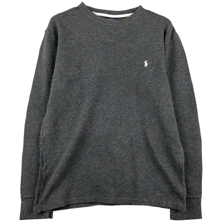 Ralph Lauren POLO RALPH LAUREN SLEEPWEAR Thermal Long T-shirt Waffle Men's L size cotton gray type Vintage Second Hand
