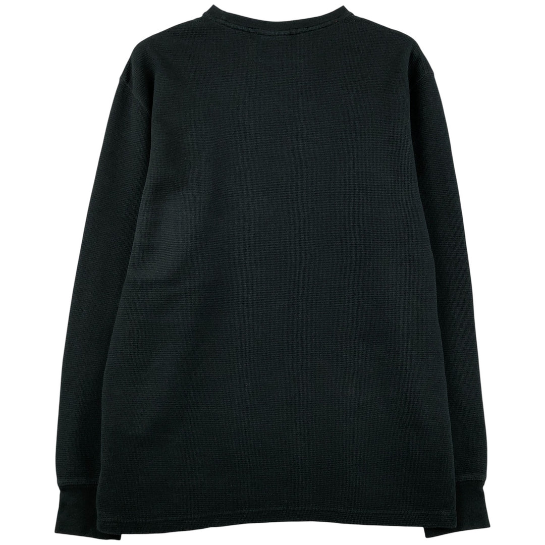 Ralph Lauren POLO RALPH LAUREN SLEEPWEAR Thermal Long T-shirt Waffle Men's L size cotton black type Vintage Second Hand