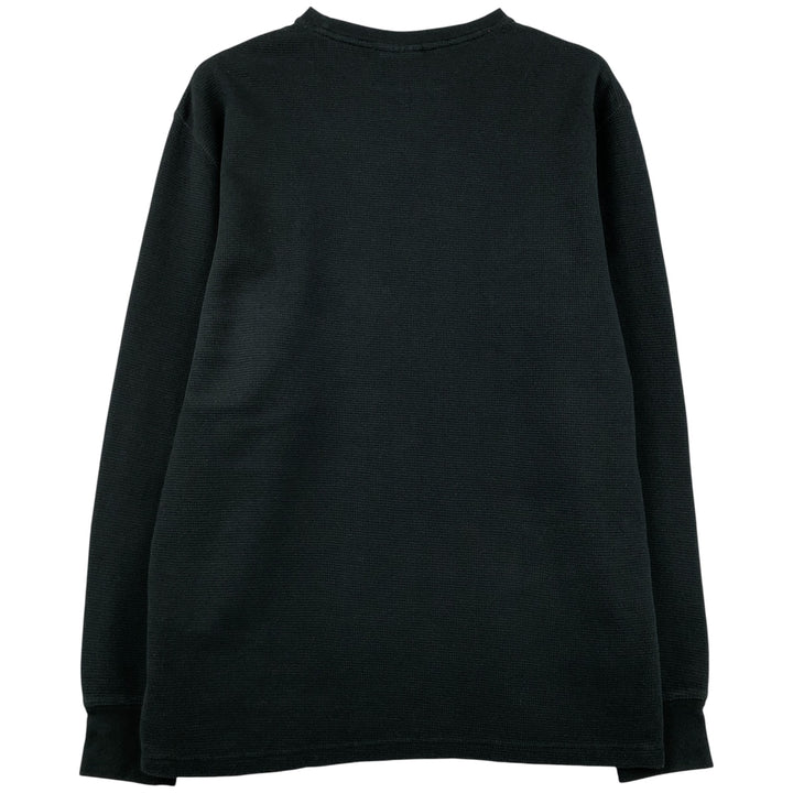 Ralph Lauren POLO RALPH LAUREN SLEEPWEAR Thermal Long T-shirt Waffle Men's L size cotton black type Vintage Second Hand