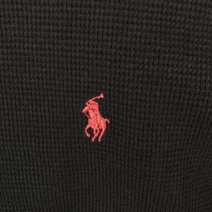 Ralph Lauren POLO RALPH LAUREN SLEEPWEAR Thermal Long T-shirt Waffle Men's L size cotton black type Vintage Second Hand