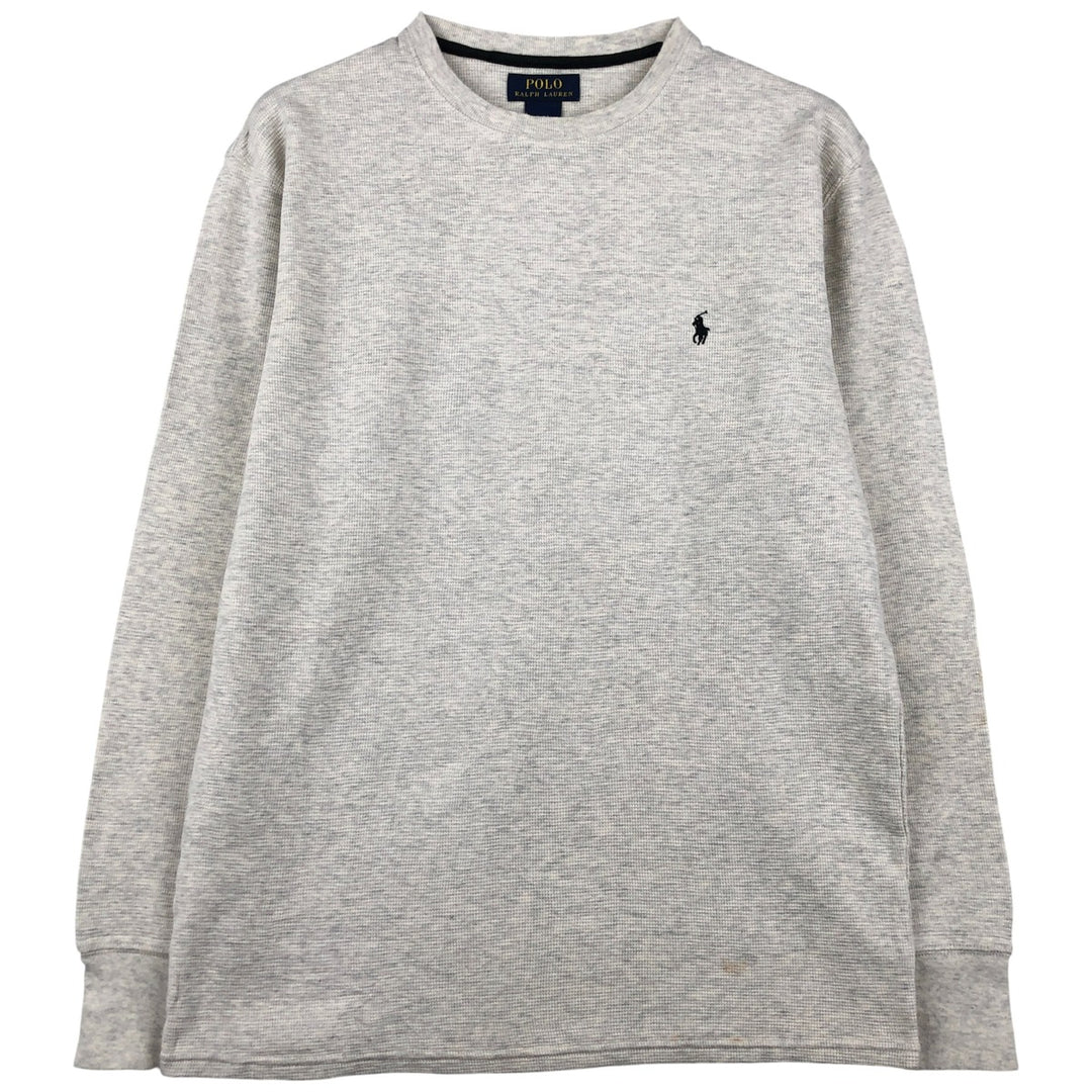Ralph Lauren POLO RALPH LAUREN Thermal Ron T Waffle Men's L size cotton gray type Vintage Second Hand