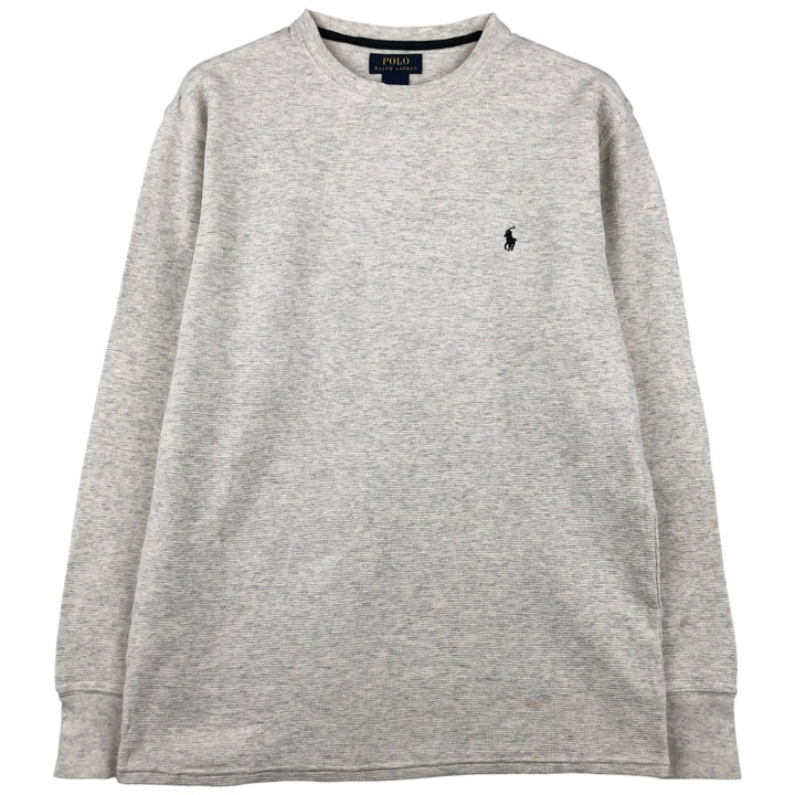 Ralph Lauren POLO RALPH LAUREN Thermal Ron T Waffle Men's L size cotton gray type Vintage Second Hand