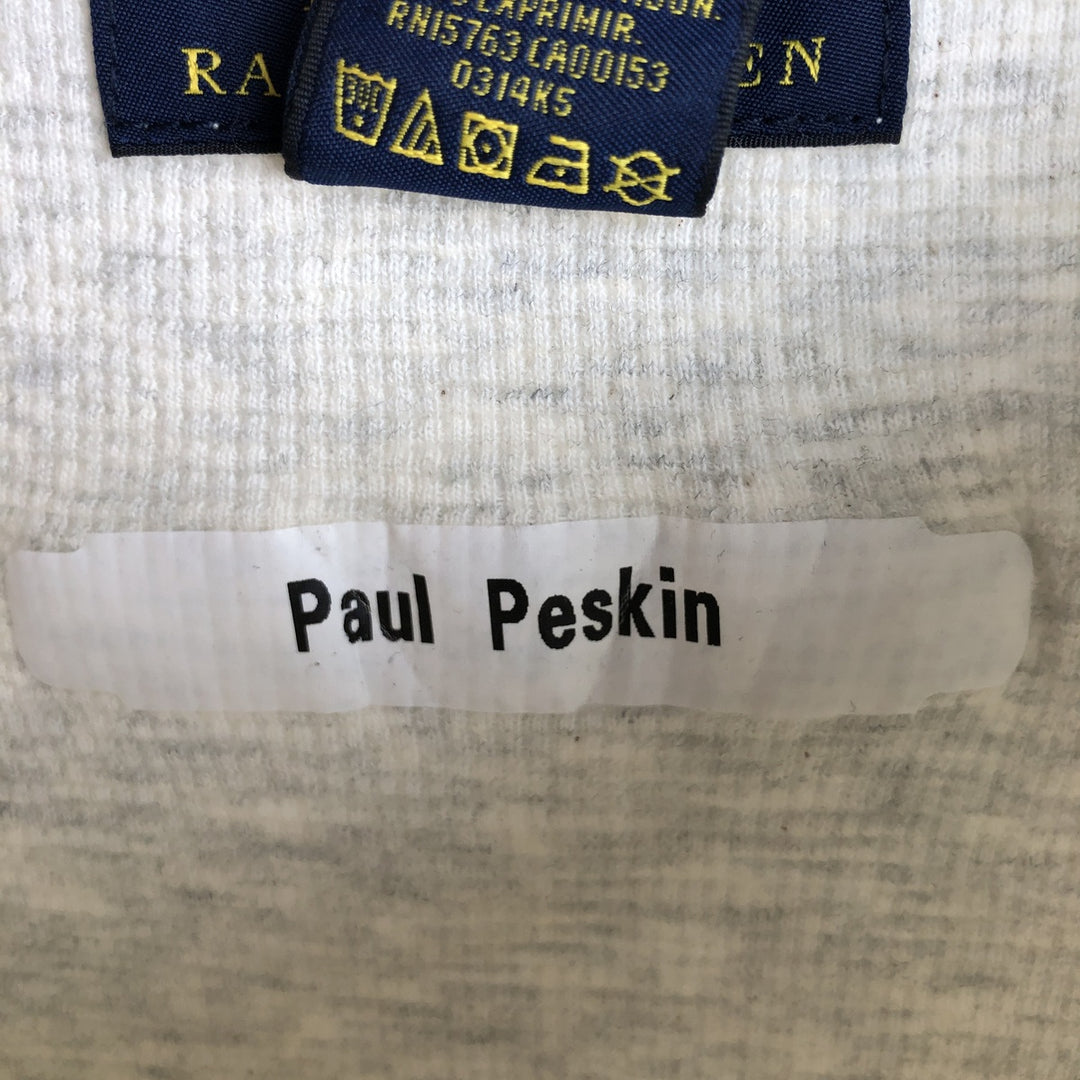 Ralph Lauren POLO RALPH LAUREN Thermal Ron T Waffle Men's L size cotton gray type Vintage Second Hand
