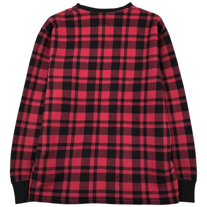 Ralph Lauren POLO RALPH LAUREN Check Pattern Thermal Long T-Shirt, Men's Size XL cotton red type Vintage Second Hand
