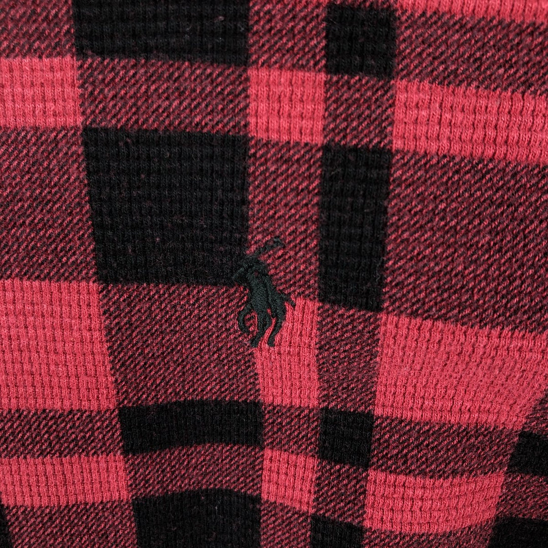 Ralph Lauren POLO RALPH LAUREN Check Pattern Thermal Long T-Shirt, Men's Size XL cotton red type Vintage Second Hand