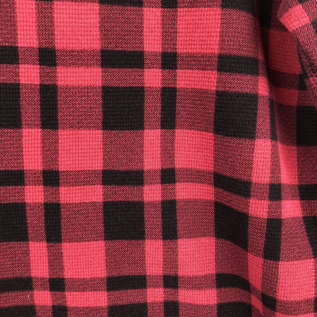Ralph Lauren POLO RALPH LAUREN Check Pattern Thermal Long T-Shirt, Men's Size XL cotton red type Vintage Second Hand