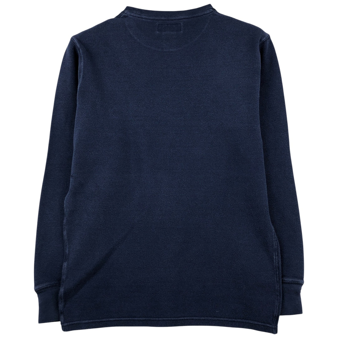 Ralph Lauren POLO RALPH LAUREN Thermal Long T-shirt Waffle Men's M size cotton navy blue type Vintage Second Hand
