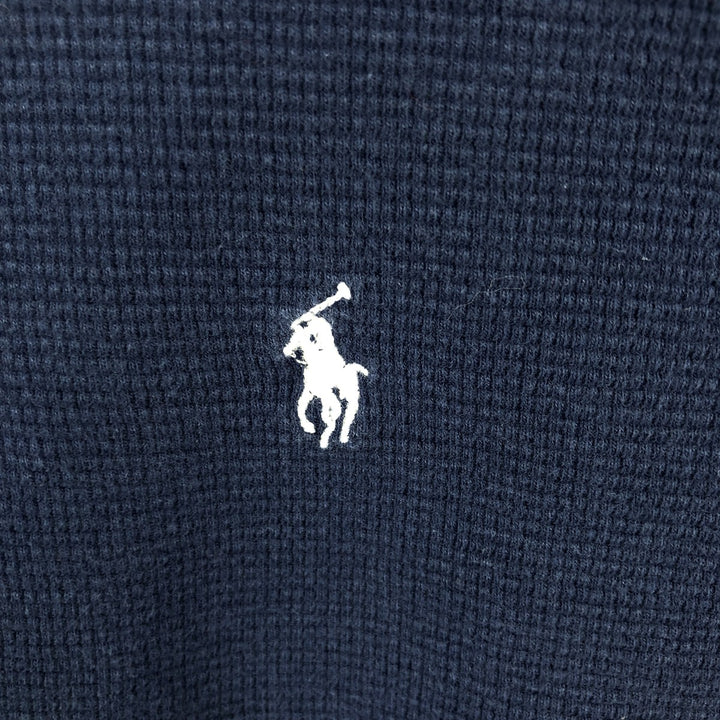Ralph Lauren POLO RALPH LAUREN Thermal Long T-shirt Waffle Men's M size cotton navy blue type Vintage Second Hand