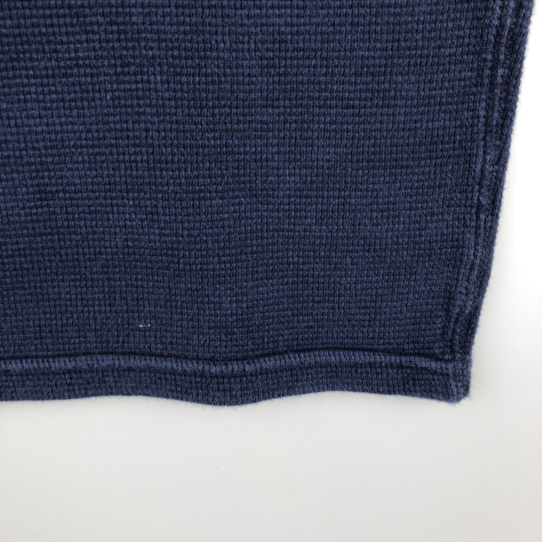 Ralph Lauren POLO RALPH LAUREN Thermal Long T-shirt Waffle Men's M size cotton navy blue type Vintage Second Hand