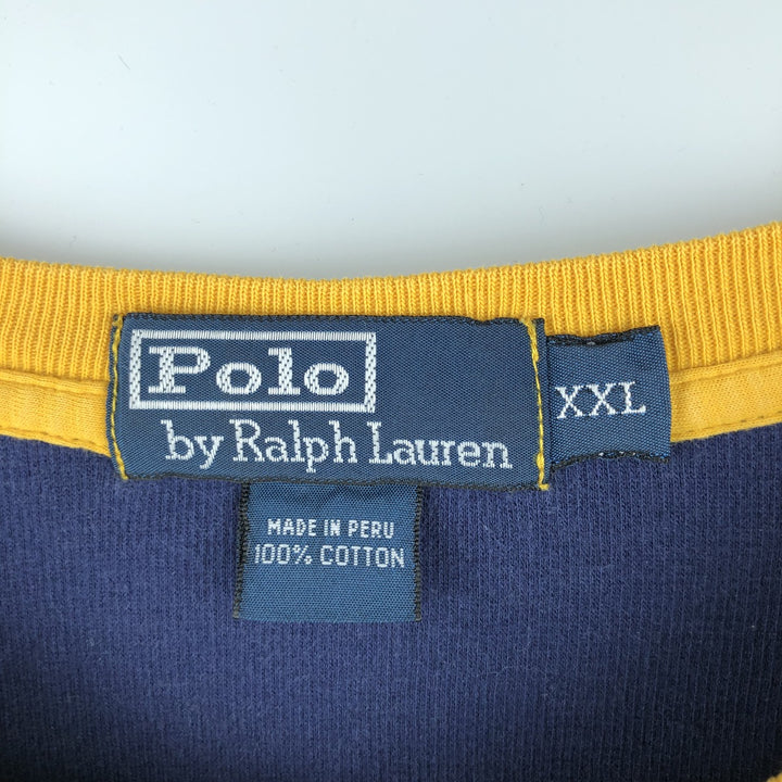 Ralph Lauren POLO by Ralph Lauren Thermal Long T-Shirt, Men's XXL cotton navy blue type Vintage Second Hand