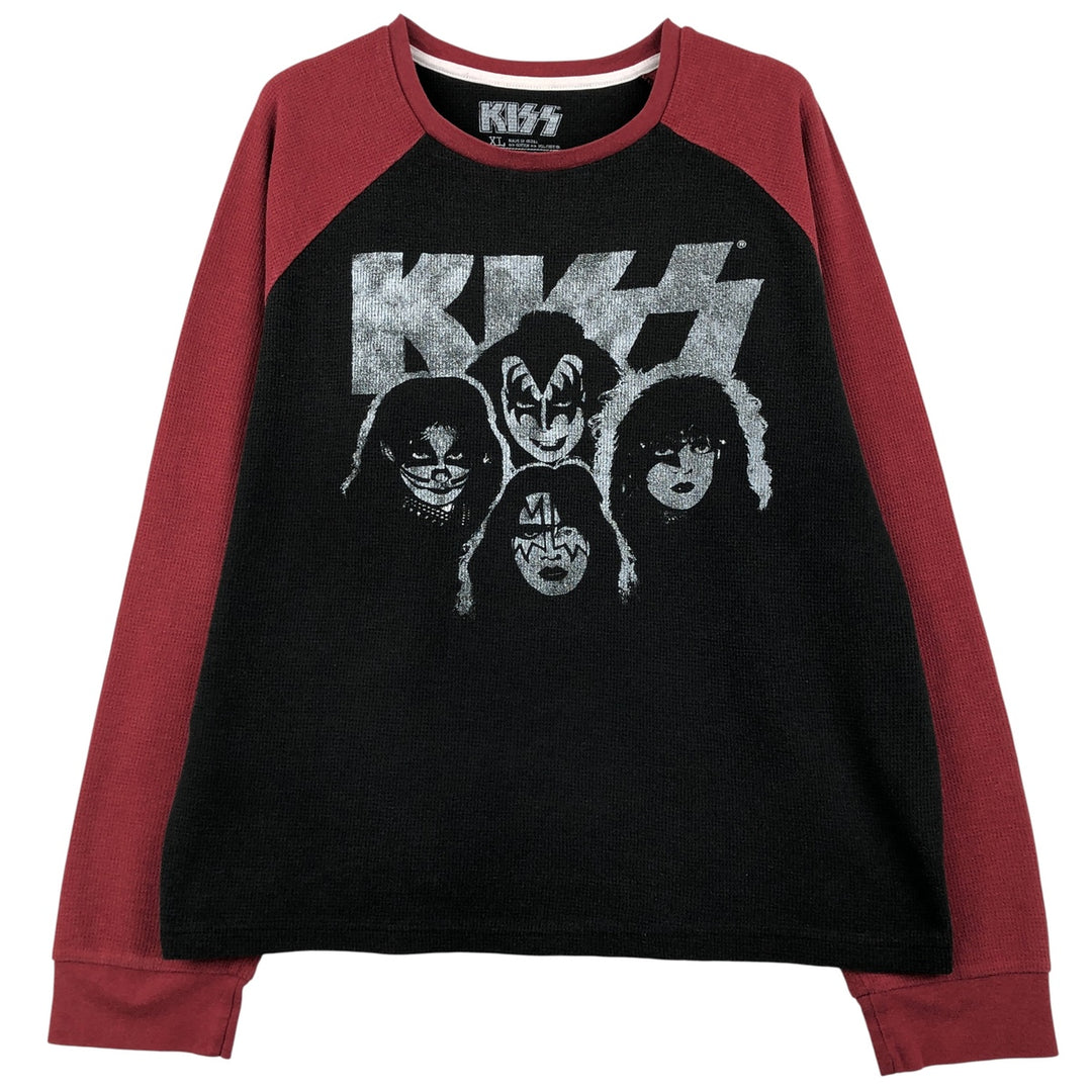 KISS Thermal Long Sleeve Band T-Shirt, Waffle, Men's XL cotton red type Vintage Second Hand