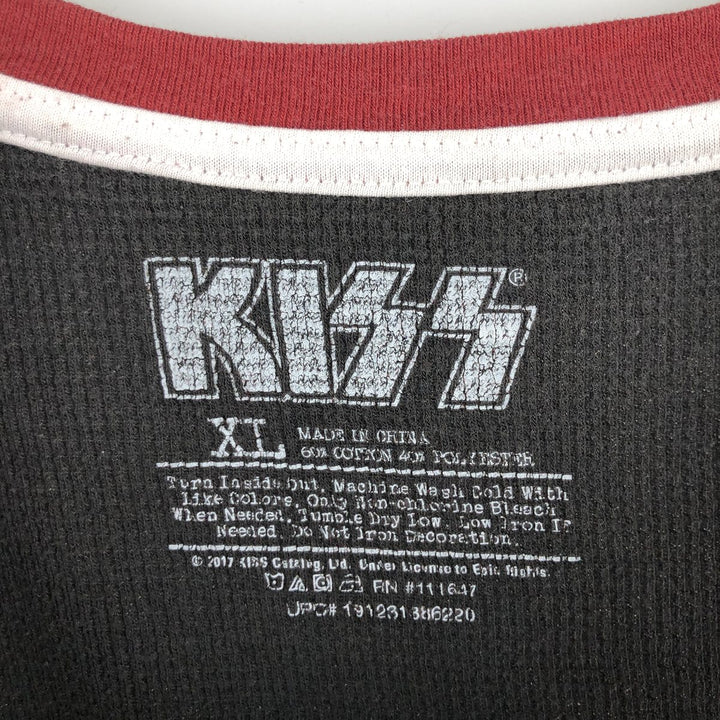 KISS Thermal Long Sleeve Band T-Shirt, Waffle, Men's XL cotton red type Vintage Second Hand