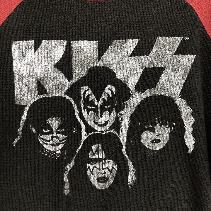KISS Thermal Long Sleeve Band T-Shirt, Waffle, Men's XL cotton red type Vintage Second Hand