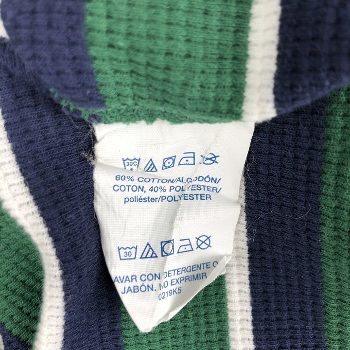 Ralph Lauren POLO RALPH LAUREN SLEEPWEAR Striped Pattern Thermal Long T-Shirt, Men's Size XL cotton green type Vintage Second Hand