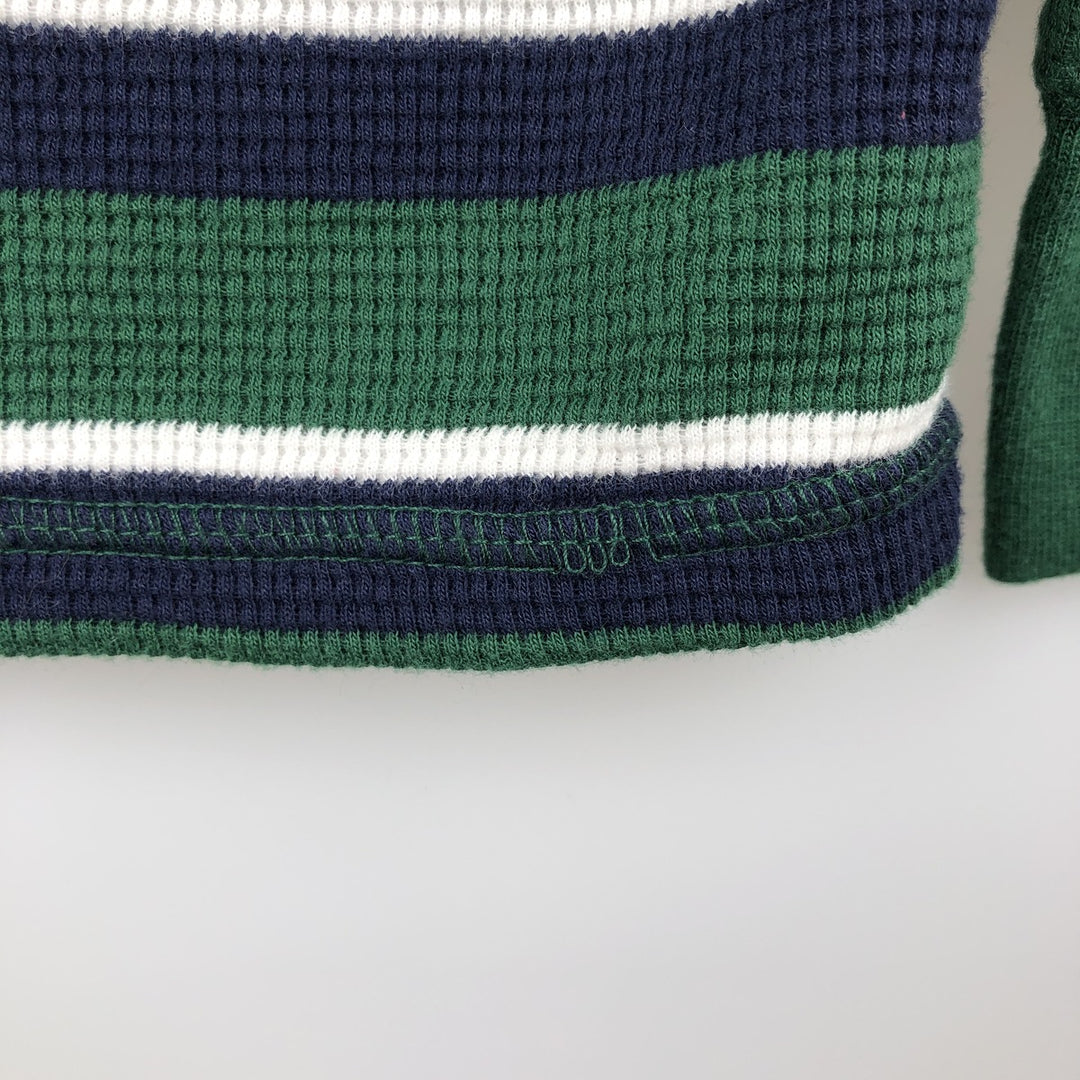 Ralph Lauren POLO RALPH LAUREN SLEEPWEAR Striped Pattern Thermal Long T-Shirt, Men's Size XL cotton green type Vintage Second Hand