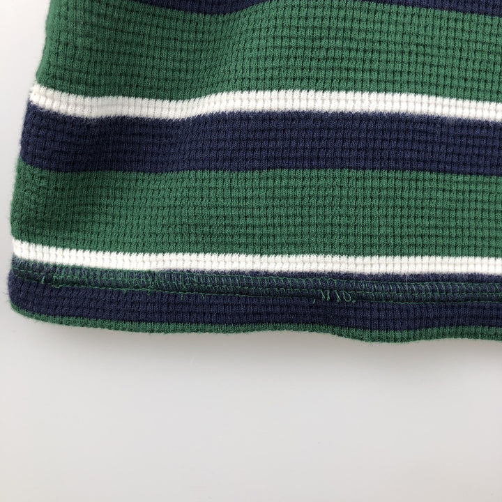 Ralph Lauren POLO RALPH LAUREN SLEEPWEAR Striped Pattern Thermal Long T-Shirt, Men's Size XL cotton green type Vintage Second Hand