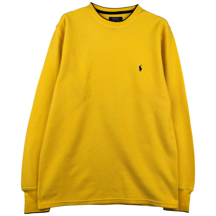 Ralph Lauren POLO RALPH LAUREN Thermal Long T-Shirt Men's Size L cotton yellow type Vintage Second Hand